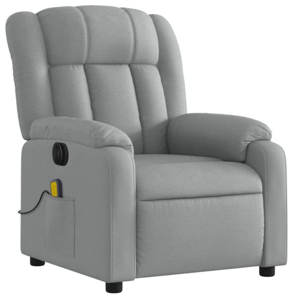 Sillón reclinable de masaje eléctrico tela gris claro M 3