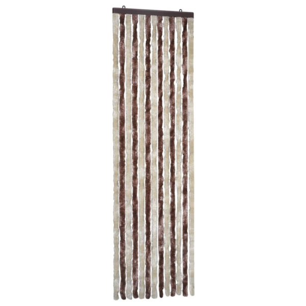 Cortina mosquitera de chenilla beige y marrón claro 56x185 cm M 2