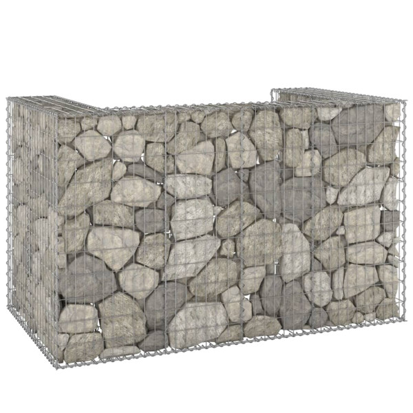 Muro gaviones para contenedor basura galvanizado 180x100x110 cm D