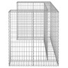 Muro gaviones para contenedor basura galvanizado 180x100x110 cm 4