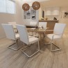 Cadeiras de jantar cantilever 6 pcs couro artificial branco 1
