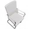 Cadeiras de jantar cantilever 6 pcs couro artificial branco 5