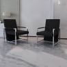 Sillones 2 unidades estructura cromada cuero sintético negro 1