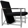 Sillones 2 unidades estructura cromada cuero sintético negro 4