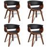 Cadeiras de jantar 4 pcs madeira curvada e couro artificial 1