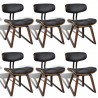Sillas de comedor 6 unidades madera curvada y cuero artificial 1