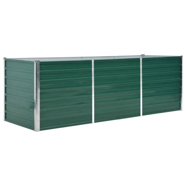 Canteiro elevado de jardim aço galvanizado 240x80x77 cm verde M 2