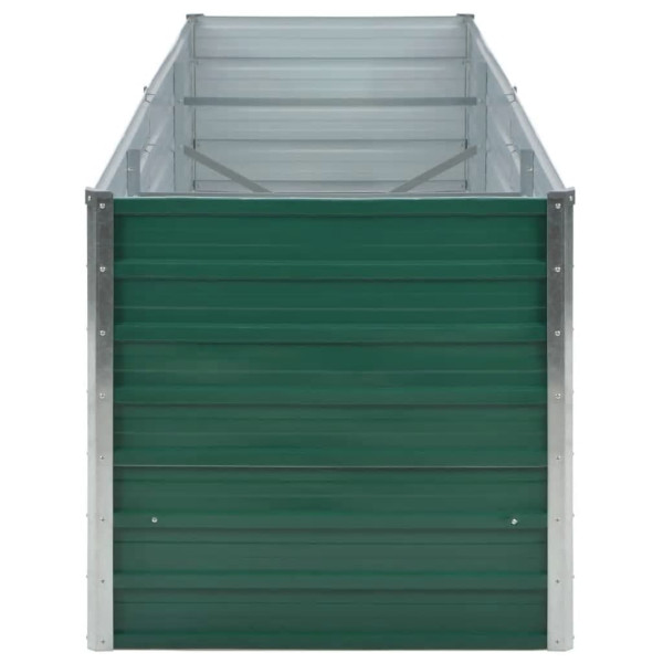 Canteiro elevado de jardim aço galvanizado 240x80x77 cm verde M 4