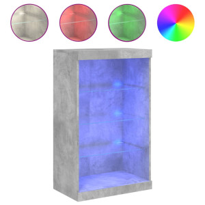 Aparador com luzes LED 60.5x37x100 cm cinzento cimento H
