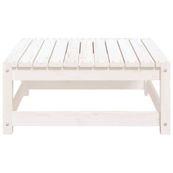 Apoio de pés p/ jardim 70x70x30 cm pinho maciço branco M 5