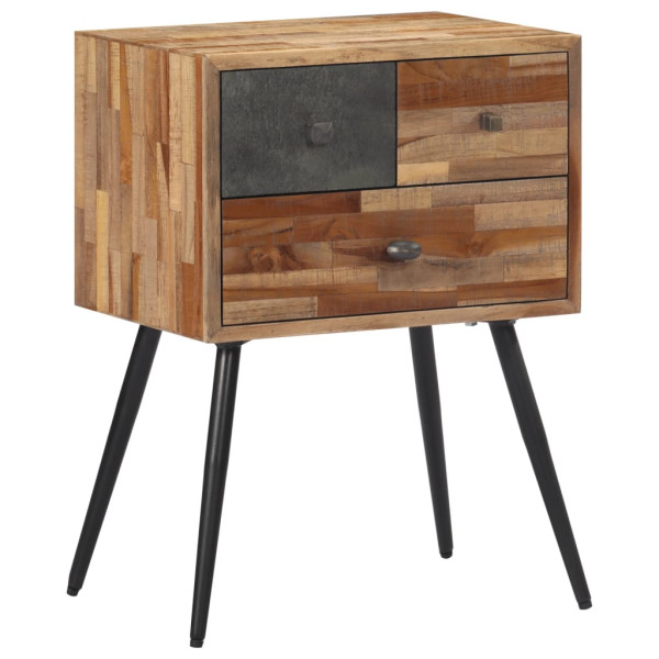 Mesita de noche madera maciza de teca 47x31.5x60 cm D