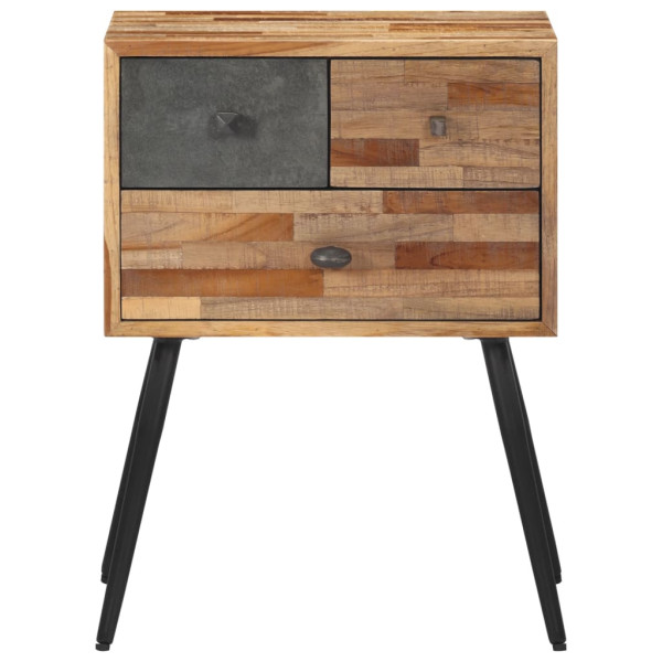 Mesita de noche madera maciza de teca 47x31.5x60 cm M 3