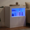 Aparador con luces LED blanco 60.5x37x67 cm 4