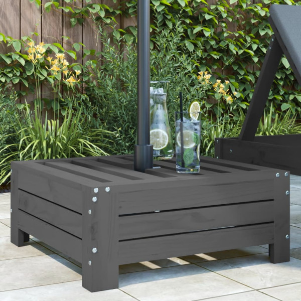 Cubierta para base de sombrilla madera maciza de pino gris D