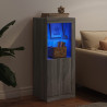 Aparador com luzes LED 41x37x100 cm cinzento sonoma 4