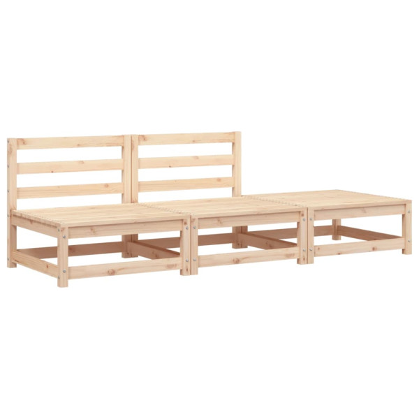 Sofá jardín sin reposabrazos con reposapiés madera maciza pino M 2