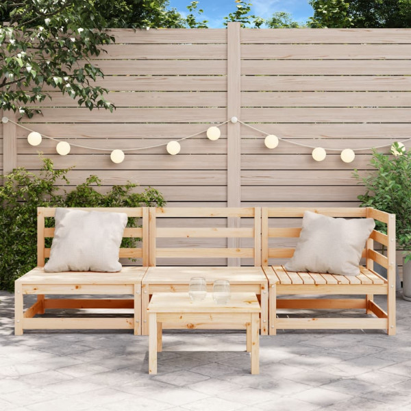 Sofá de 3 lugares para jardim madeira de pinho maciça M 3