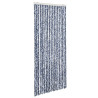 Cortina mosquitera chenilla azul blanco y plateada 56x185 cm 2
