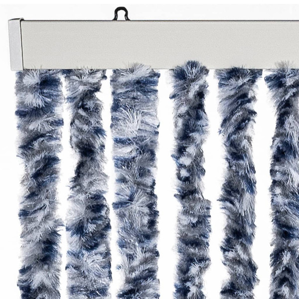 Cortina mosquitera chenilla azul blanco y plateada 56x185 cm M 4