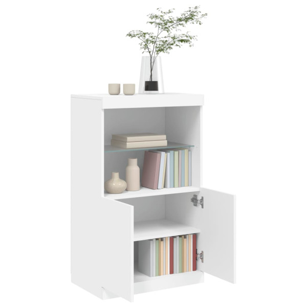 Aparador con luces LED blanco 60.5x37x100 cm M 5