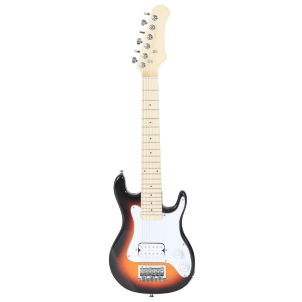 Guitarra elétrica p/ crianças com saco 3/4 30 castanho/branco M 3