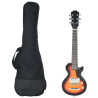 Guitarra elétrica p/ crianças com saco 3/4 30 castanho/preto 1