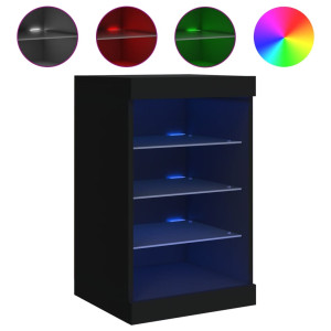 Aparador com luzes LED 41x37x67 cm preto H
