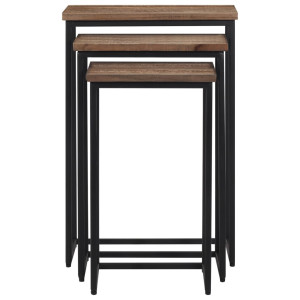 Mesas de centro apilables 3 unidades madera maciza de teca H