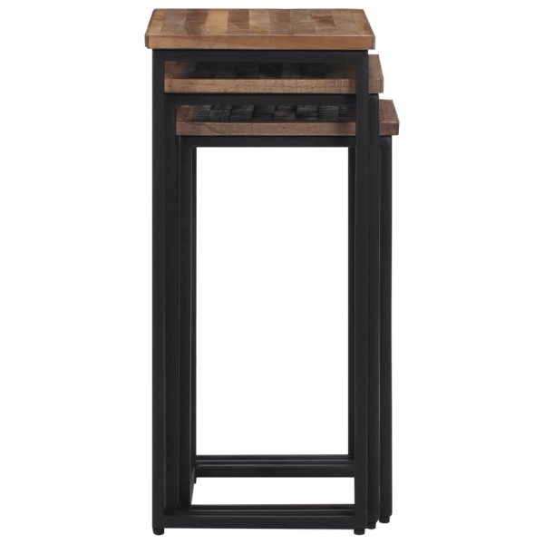 Mesas de centro de encastrar 3 pcs madeira de teca maciça M 3