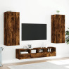 Muebles de TV de pared 5 pzas madera ingeniería roble ahumado 3
