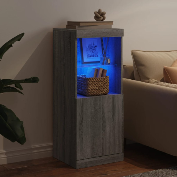Aparador con luces LED gris Sonoma 41x37x100 cm M 3