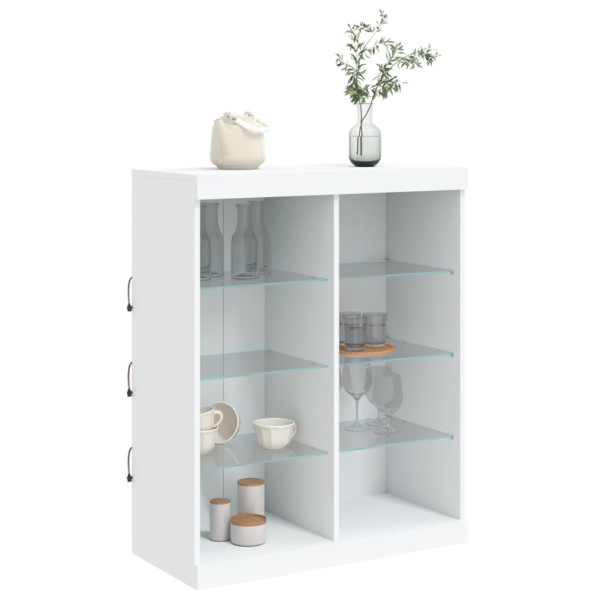 Aparador com luzes LED 81x37x100 cm branco M 5