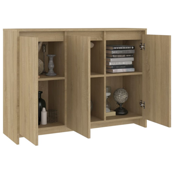 Aparador de madera contrachapada roble Sonoma 102x33x75 cm M 4
