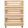 Carrito para verduras madera maciza de pino 57x30x80 cm 3