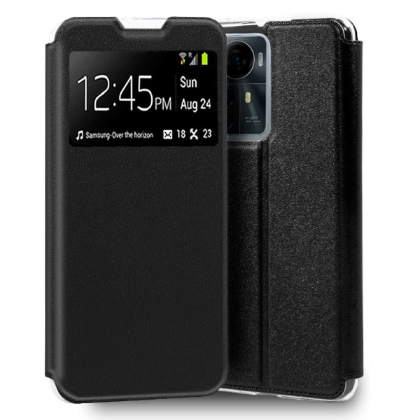 Funda COOL Flip Cover para ZTE Blade A72s Liso Negro D