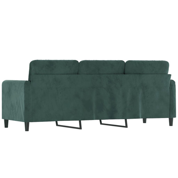 Sofá de 3 plazas terciopelo verde oscuro 180 cm M 5