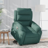 Sillón reclinable elevable tela verde oscuro 1