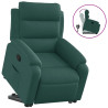 Sillón reclinable elevable tela verde oscuro 2