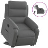 Sillón eléctrico reclinable elevable de tela gris oscuro 2