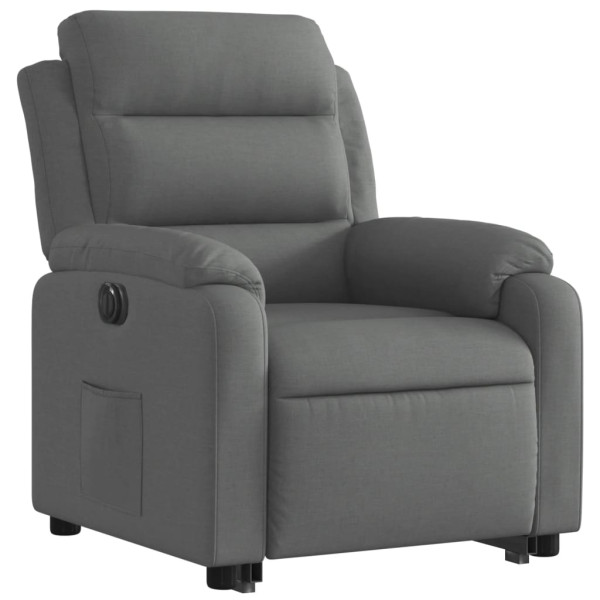 Sillón eléctrico reclinable elevable de tela gris oscuro M 3