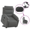 Sillón eléctrico reclinable elevable de tela gris oscuro 5
