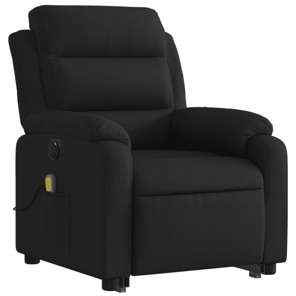 Sillón de masaje eléctrico reclinable elevable tela negro M 3