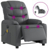Sillón de masaje reclinable eléctrico cuero sintético gris 2