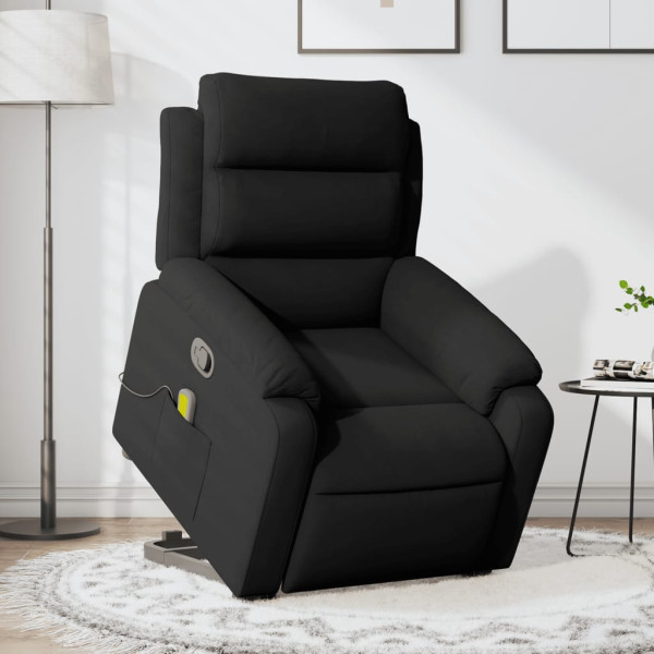 Sillón reclinable de masaje elevable terciopelo negro D