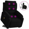 Sillón reclinable de masaje elevable terciopelo negro 2