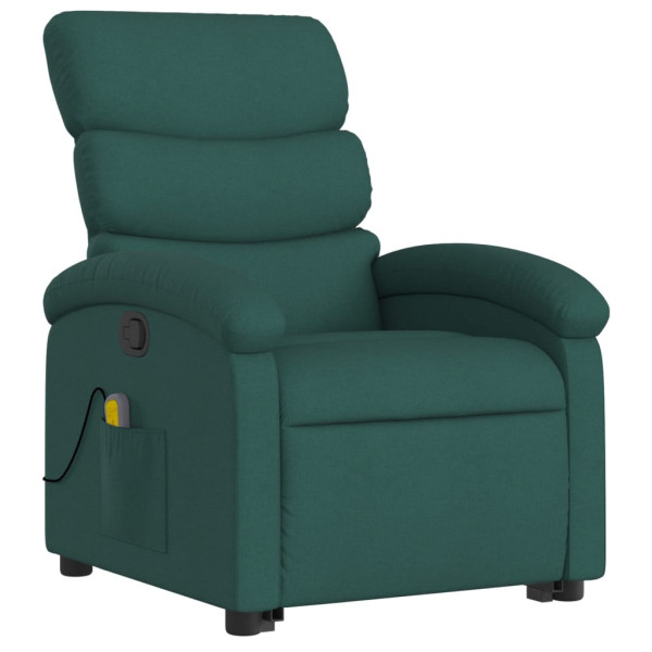 Silla de masaje reclinable de pie de tela verde oscura M 3