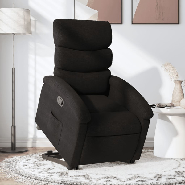 Sillón reclinable elevable tela negro D