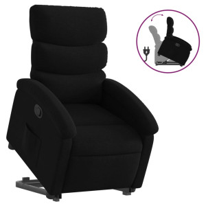Sillón reclinable elevable tela negro H