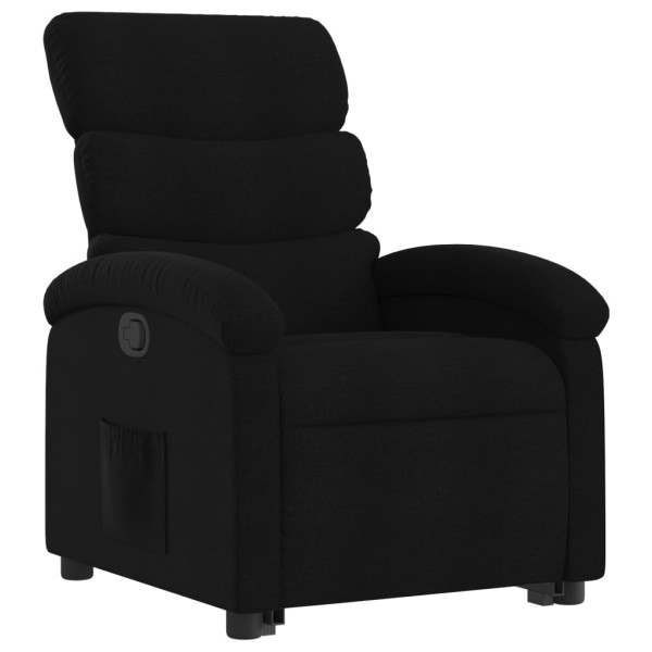 Sillón reclinable elevable tela negro M 3