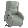 Sillón reclinable de masaje elevable terciopelo gris claro 3